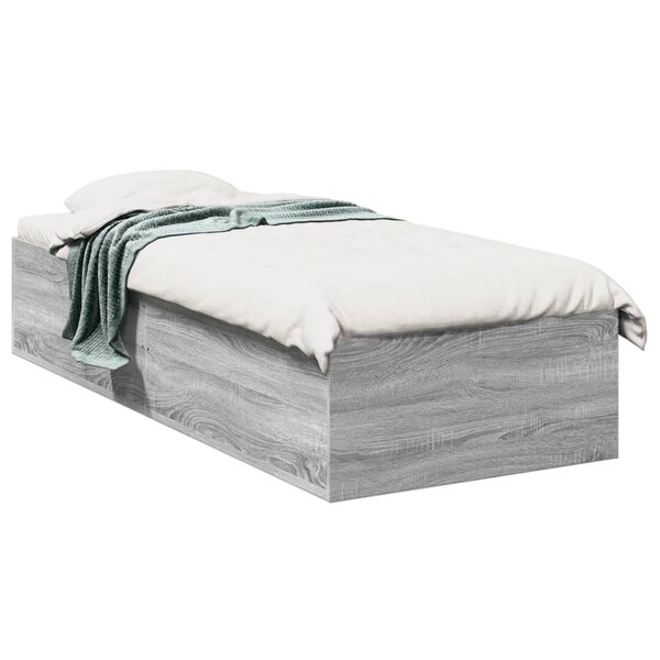 vidaXL Cadre de lit sans matelas sonoma gris 100x200 cm