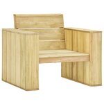 vidaXL Chaises de jardin lot de 2 avec coussins beige Pin imprégné