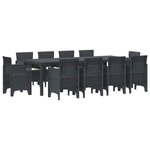 vidaXL Ensemble de salle à manger pour jardin 11 pc Anthracite