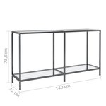 vidaXL Table console Transparent 140x35x75 5 cm Verre trempé