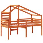 vidaXL Lit haut avec toit cire marron 90x200 cm bois de pin massif