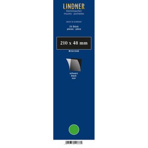 Bandes simple soudure 210 x 48 mm pour timbres-poste. Fond - Noir