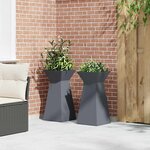 vidaXL Jardinière à pilier 2 Pièces Anthracite 35 x 35 x 73 cm Acier