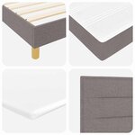 Lit box spring vidaXL avec matelas Taupe 90x200 cm en tissu