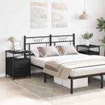 vidaXL Cabinet de chevet avec tiroir 2 Pièces Chêne noir 44 x 45 x 60 cm