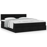 VidaXL Cadre de lit ottoman avec matelas noir 200x200 cm tissu