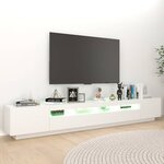 vidaXL Meuble TV avec lumières LED Blanc 260x35x40 cm