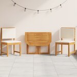 Ensemble de bistro de jardin 3 pièces vidaXL avec coussins en bois d'acacia massif