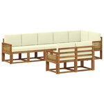 vidaXL Ensemble de canapés d'extérieur 8 pc Naturel et Crème Polyester