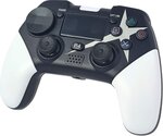 Ovegna P01: Manette de Jeux sans Fil pour Playstation 4,Android et PC, Gamepad, Bluetooth, Double Vibration, Batterie Lithium Rechargeable 1000mAh, Haut-Parleur,Prise Jack (Gris)