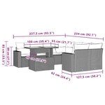 vidaXL Salon de jardin avec coussins 9 Pièces beige résine tressée