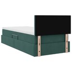 vidaXL Lit avec rangement et LED Vert foncé 90 x 200 cm Velours