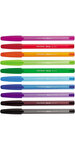 Paper Mate Inkjoy 100ST - 10 Stylos bille avec capuchon - Assortiment de couleurs - Pointe moyenne 1.0mm - sous blister