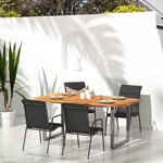 vidaXL Chaises de jardin 4 Pièces Acier et textilène Noir