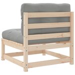 vidaXL Canapé de jardin sans accoudoirs et coussins bois massif de pin