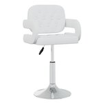 vidaXL Chaises pivotantes à manger lot de 6 blanc similicuir