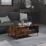 vidaXL Table basse chêne fumé 90x60x35 cm bois d'ingénierie