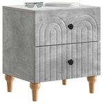 vidaXL Cabinet de chevet 2 Pièces Gris béton 43 x 34 5 x 48 cm