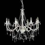 Vidaxl lustre avec perles blanc 8 ampoules e14