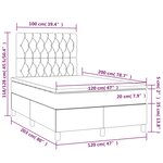 vidaXL Sommier à lattes de lit matelas et LED Noir 120x200 cm Velours