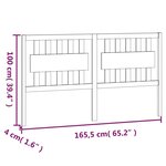 vidaXL Tête de lit Gris 165 5x4x100 cm Bois massif de pin