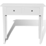 vidaXL Table de console et coiffeuse avec 2 tiroirs Blanc