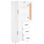 vidaXL Buffet haut Blanc 69 5x34x180 cm Bois d'ingénierie