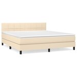 vidaXL Sommier à lattes de lit avec matelas Crème 180x200 cm Tissu