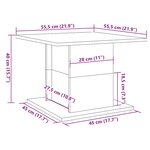 vidaXL Table basse vieux bois 55 5x55 5x40 cm bois d'ingénierie