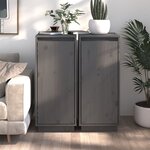 vidaXL Buffets 2 Pièces Gris 31 5x34x75 cm Bois massif de pin