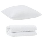 vidaXL Duvet avec Oreiller 2 Pièces Blanc 140 x 220 cm Microfibre