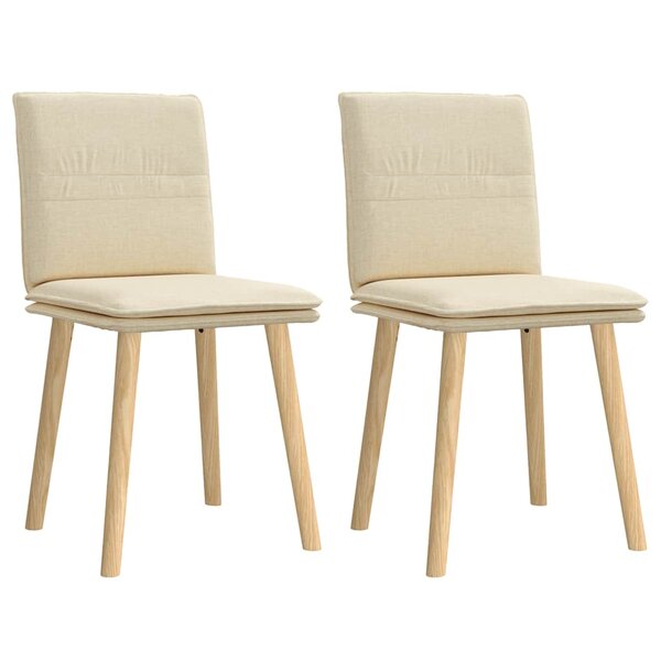 vidaXL Chaises à manger lot de 2 crème tissu