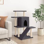 vidaXL Arbre à chat avec griffoirs en sisal gris foncé 97 cm