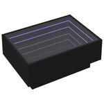 vidaXL Table basse avec LED noir 70x50x30 cm bois d'ingénierie