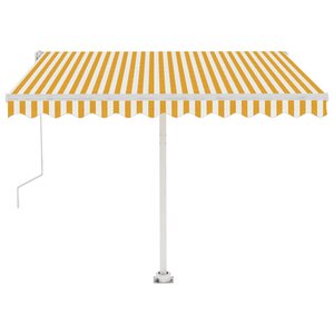 vidaXL Auvent automatique sur pied 300x250 cm Jaune/Blanc