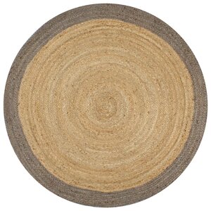 vidaXL Tapis fait à la main Jute avec bord gris 90 cm