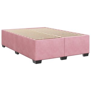 vidaXL Cadre de lit sans matelas rose 140x190 cm velours