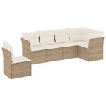 vidaXL Salon de jardin avec coussins 6 Pièces beige résine tressée