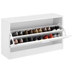 vidaXL Banc à chaussures Blanc brillant 80x24x45 cm Bois d'ingénierie
