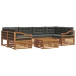 vidaXL Ensemble de canapés d'extérieur 7 pc Naturel et Anthracite