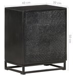 Vidaxl table de chevet noir 40x30x50 cm bois d'acacia et de manguier
