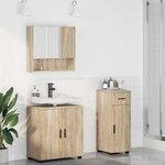 vidaXL Ensemble de mobilier de salle de bain 3 Pièces Chêne sonoma