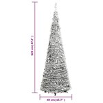 vidaXL Sapin de Noël artificiel escamotable neige floquée 50 LED 120cm