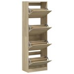 vidaXL Armoire à chaussures 4 tiroirs rabattables chêne sonoma