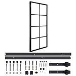 vidaXL Porte coulissante quincaillerie Aluminium et verre ESG 76x205cm