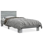 vidaXL Cadre de lit sans matelas sonoma gris 90x200 cm
