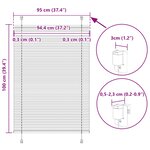 vidaXL Store plissé crème 95x100 cm largeur du tissu 94 4 cm polyester