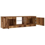 vidaXL Meuble TV avec lumières LED vieux bois bois d'ingénierie