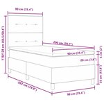 vidaXL Lit à ressorts avec matelas et lumière LED noir  90 x 200 cm  tissu