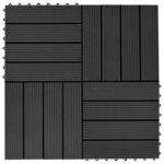 vidaXL Carreau de terrasse 22 Pièces Noir 30 x 30 cm WPC